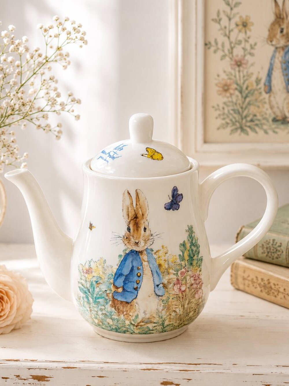 Vintage Beatrix Potter Peter Rabbit Teapot Whimsical Storybook